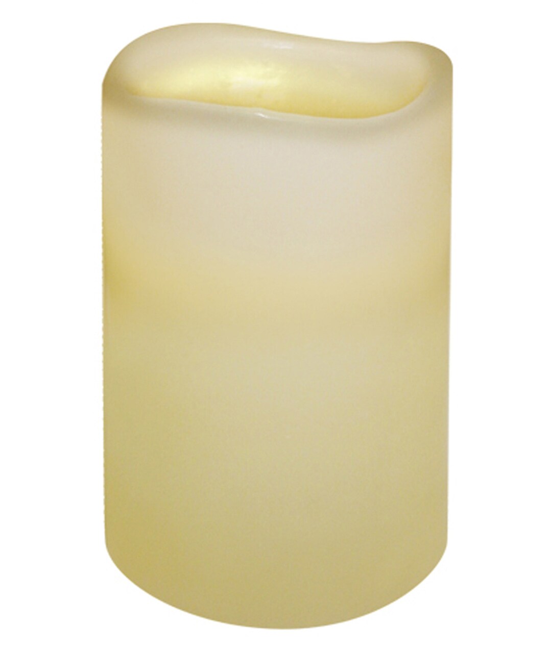 Brite Star 6.75" Ivory White Battery Operated Curved Edge Flameless Wax Pillar Candle